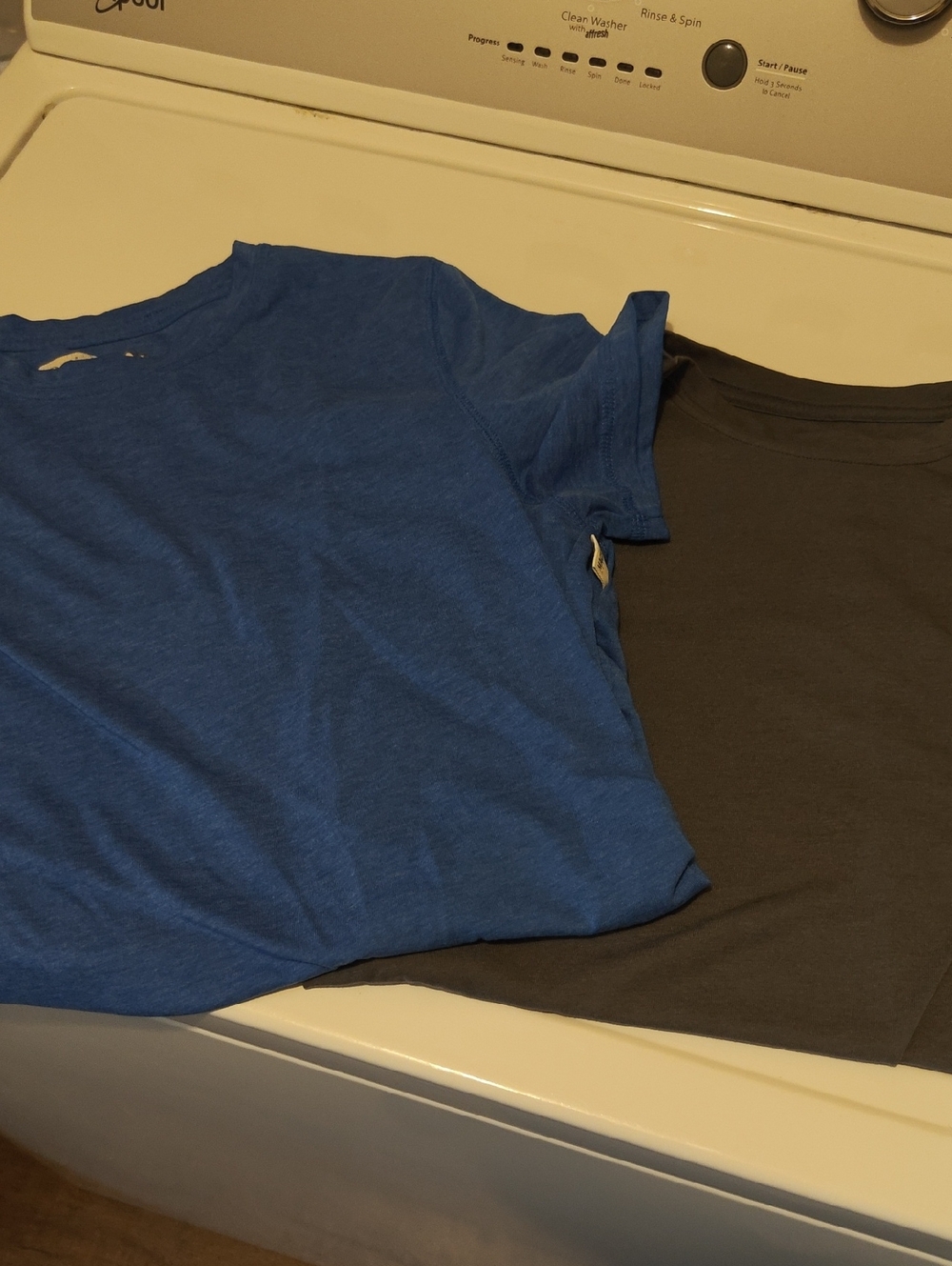 Magellan Outdoors Dark Gray Crew Neck Tee with Blue Label